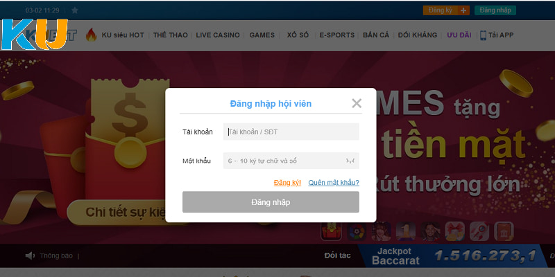 Đăng nhập hệ thống nhà cái Kubet